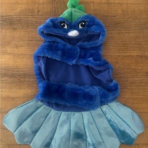 Blue Plush Mermaid Dog Costume with Shimmery Tail